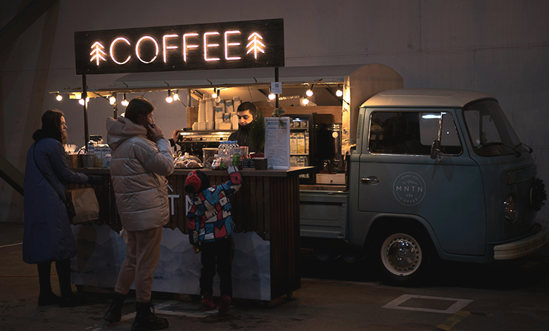 Mobil kafe tasarımı.